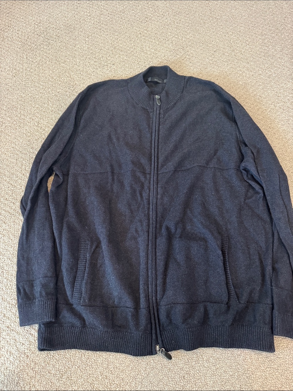 Raffi Shaya Men's Full Zip Dark Navy Cardigan